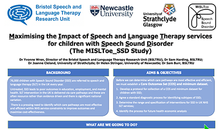 Maximising the Impact of Speech and Language Therapy services for children with Speech Sound Disorder (The MISLToe_SSD Study)