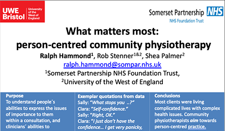 What matters most; person-centred community physiotherapy